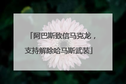 阿巴斯致信马克龙，支持解除哈马斯武装