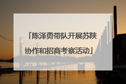 陈泽勇带队开展苏陕协作和招商考察活动