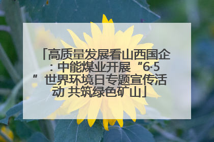 高质量发展看山西国企：中能煤业开展“6·5”世界环境日专题宣传活动 共筑绿色矿山