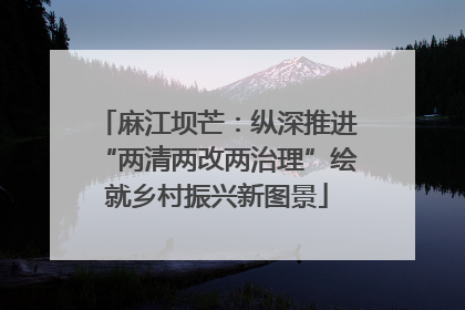 麻江坝芒：纵深推进“两清两改两治理”绘就乡村振兴新图景