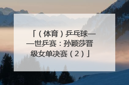 （体育）乒乓球——世乒赛：孙颖莎晋级女单决赛（2）