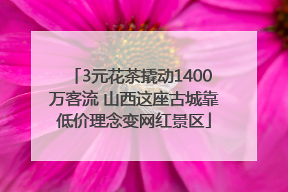 3元花茶撬动1400万客流 山西这座古城靠低价理念变网红景区