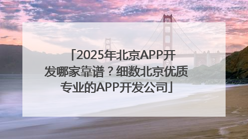2025年北京APP开发哪家靠谱？细数北京优质专业的APP开发公司