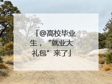 @高校毕业生，“就业大礼包”来了