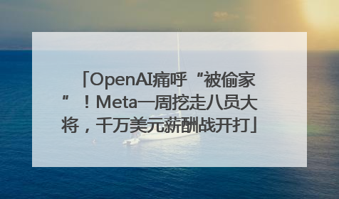 OpenAI痛呼“被偷家”！Meta一周挖走八员大将，千万美元薪酬战开打